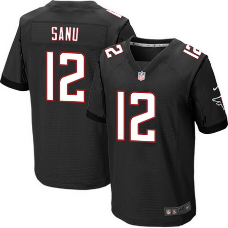 Men's Atlanta Falcons #12 Mohamed Sanu Black Alternate Nike Elite Jersey