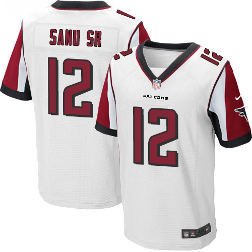 Men's Atlanta Falcons #12 Mohamed Sanu White Road NFL Nike Elite Jersey