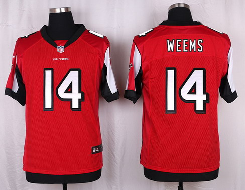 Men's Atlanta Falcons #14 Eric Weems Red Team Color NFL Nike Elite Stitched Jersey