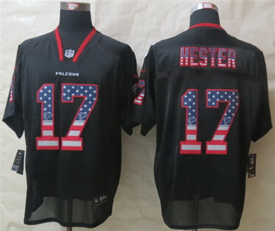 Men's Atlanta Falcons #17 Devin Hester 2014 USA Flag Fashion Black Nik Elite