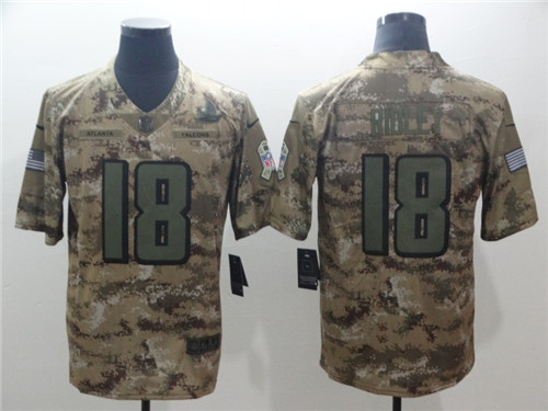Men's Atlanta Falcons #18 Calvin Ridley Nike Camo Salute to Service Limited Stitched Jersey