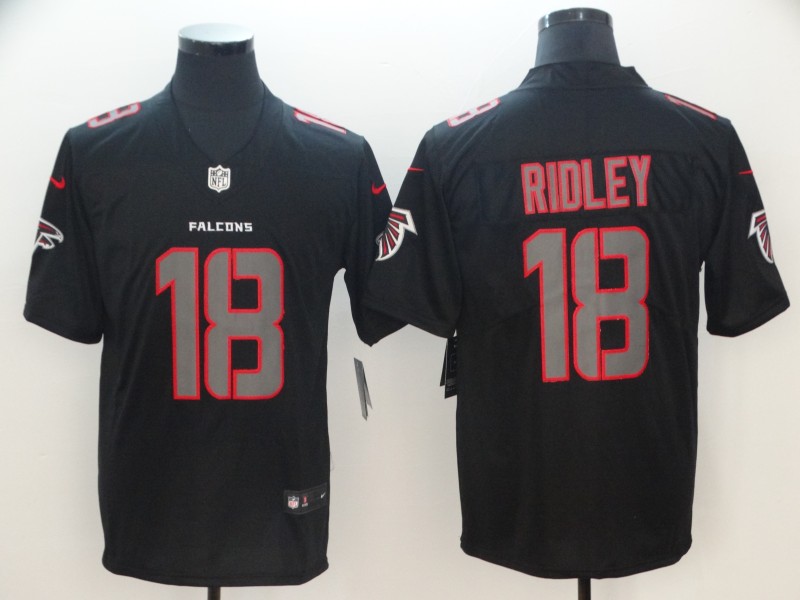 Men's Atlanta Falcons #18 Calvin Ridley Nike Fashion Impact Black Color Rush Limited Stitched Jersey