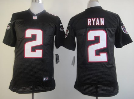 Men's Atlanta Falcons #2 Matt Ryan Black Nike Elite Jersey
