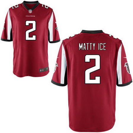 Men's Atlanta Falcons #2 Matt Ryan Nickname в??Matty Iceв?? Red Stitched NFL Nike Elite