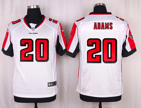 Men's Atlanta Falcons #20 Phillip Adams White Road NFL Nike Elite Stitched Jersey