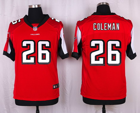 Men's Atlanta Falcons #26 Tevin Coleman Red Team Color NFL Nike Elite Stitched Jersey