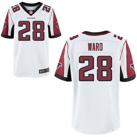 Men's Atlanta Falcons #28 Terron Ward White Road Stitched NFL Nike Elite Jersey