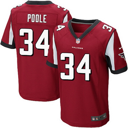 Men's Atlanta Falcons #34 Brian Poole Red Team Color Stitched NFL Nike Elite Jersey