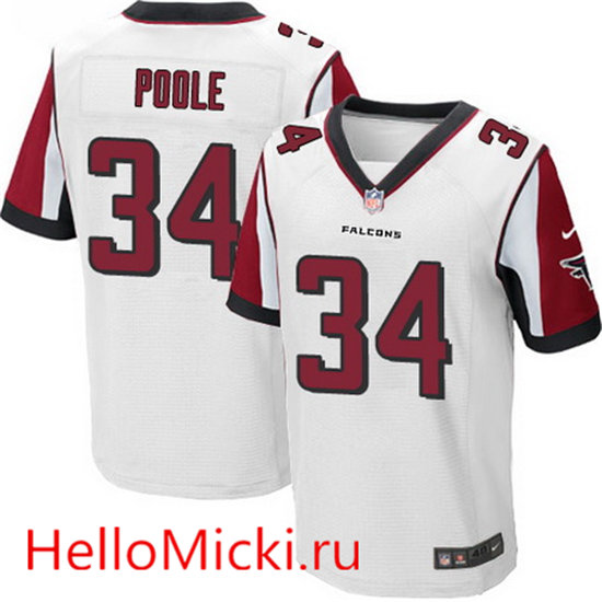 Men's Atlanta Falcons #34 Brian Poole White Road Stitched NFL Nike Elite Jersey