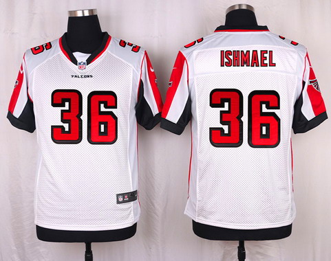 Men's Atlanta Falcons #36 Kemal Ishmael White Road NFL Nike Elite Jersey