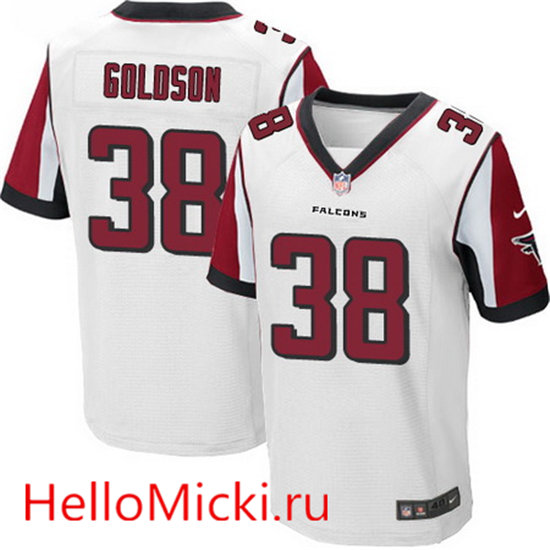 Men's Atlanta Falcons #38 Dashon Goldson White Road Stitched NFL Nike Elite Jersey