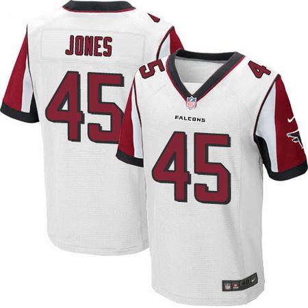 Men's Atlanta Falcons #45 Deion Jones White Road Nike Elite Jersey
