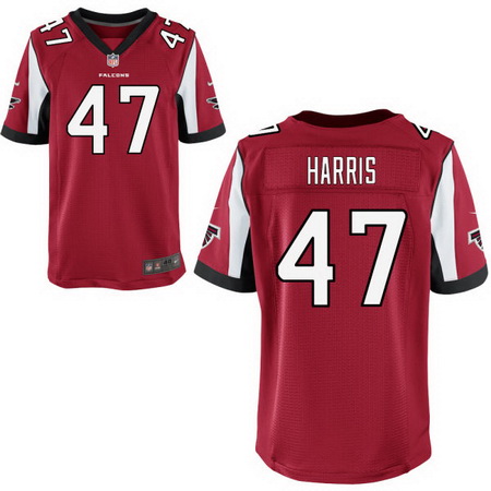 Men's Atlanta Falcons #47 Josh Harris Red Team Color Stitched NFL Nike Elite Jersey