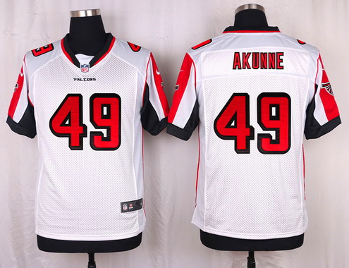 Men's Atlanta Falcons #49 Derek Akunne White Road NFL Nike Elite Jersey