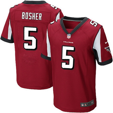 Men's Atlanta Falcons #5 Matt Bosher Red Team Color NFL Nike Elite Jersey