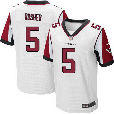 Men's Atlanta Falcons #5 Matt Bosher White Road NFL Nike Elite Jersey