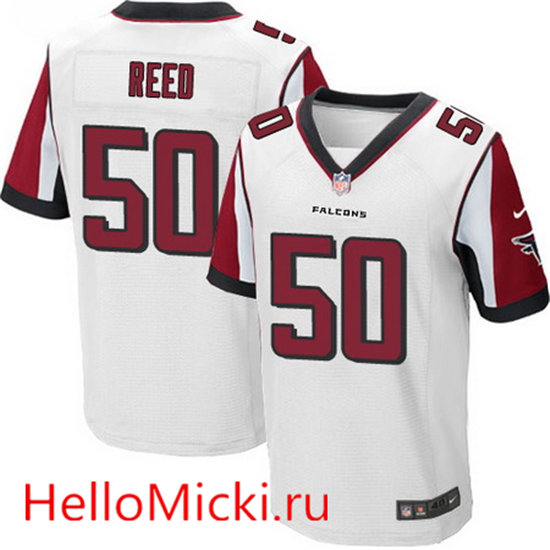 Men's Atlanta Falcons #50 Brooks Reed White Road Stitched NFL Nike Elite Jersey