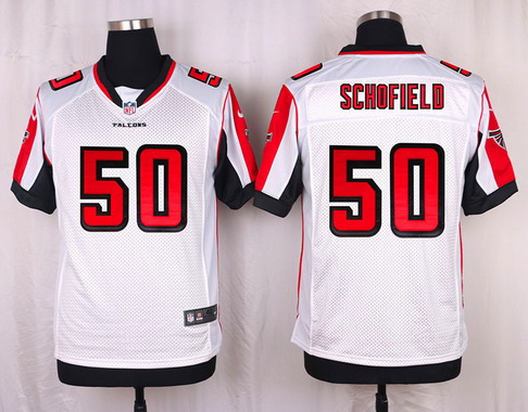 Men's Atlanta Falcons #50 O'Brien Schofield White Road NFL Nike Elite Stitched Jersey
