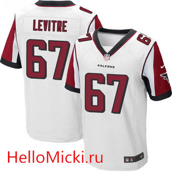Men's Atlanta Falcons #67 Andy Levitre White Road Stitched NFL Nike Elite Jersey