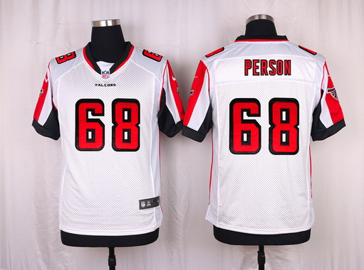 Men's Atlanta Falcons #68 Mike Person White Road NFL Nike Elite Stitched Jersey