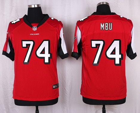 Men's Atlanta Falcons #74 Joey Mbu Red Team Color NFL Nike Elite Stitched Jersey