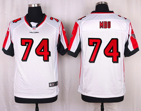 Men's Atlanta Falcons #74 Joey Mbu White Road NFL Nike Elite Stitched  Jersey