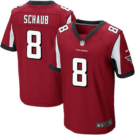 Men's Atlanta Falcons #8 Matt Schaub Red Team Color Stitched NFL Nike Elite Jersey