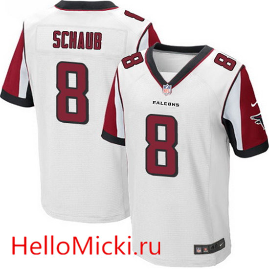 Men's Atlanta Falcons #8 Matt Schaub White Road Stitched NFL Nike Elite Jersey