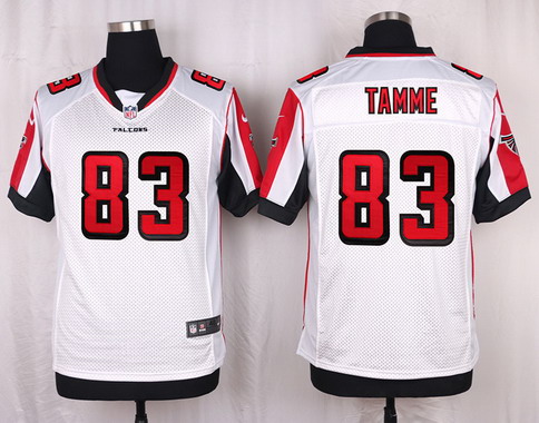 Men's Atlanta Falcons #83 Jacob Tamme White Road NFL Nike Elite Stitched Jersey