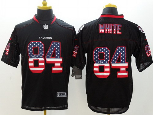 Men's Atlanta Falcons #84 Roddy White 2014 USA Flag Fashion Black Nik Elite Stitched Jerseys