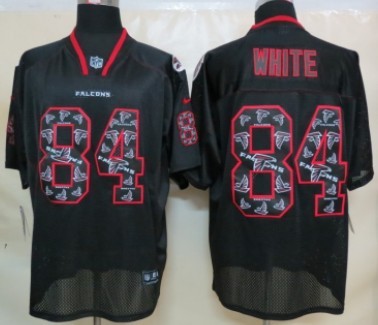 Men's Atlanta Falcons #84 Roddy White Nik Lights Out Black Ornamented Elite Stitched Jersey