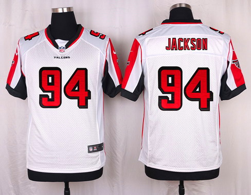 Men's Atlanta Falcons #94 Tyson Jackson White Road NFL Nike Elite Stitched Jersey