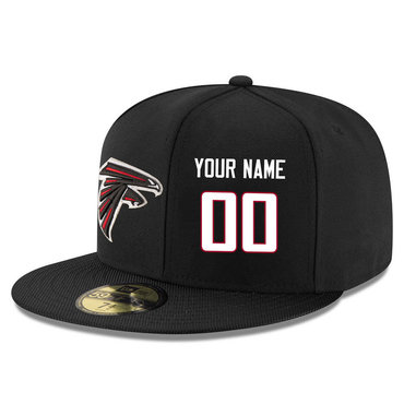 Men's Atlanta Falcons Black Color Snapback Custom Hat (Stitched any name&number)