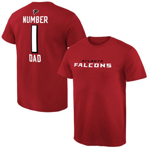 Men's Atlanta Falcons Pro Line College Number 1 Dad T-Shirt Red