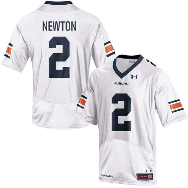 Men's Auburn Tigers #2 Cam Newton White Football Jersey