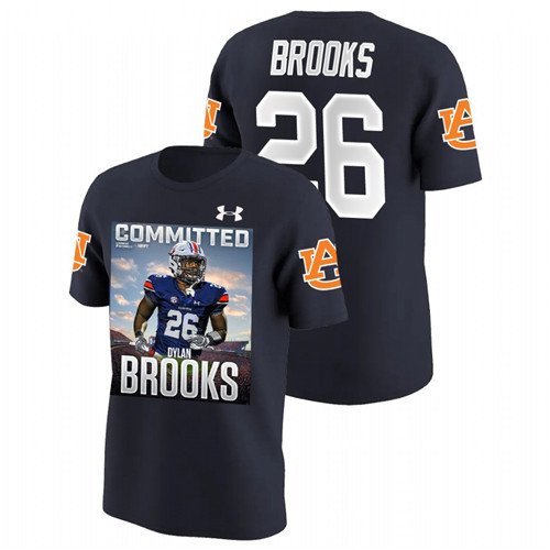 Men's Auburn Tigers College Football Dylan Brooks Navy T-Shirt