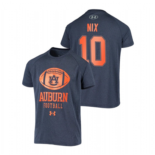 Men's Auburn Tigers Novelty Football Bo Nix Navy T-Shirt