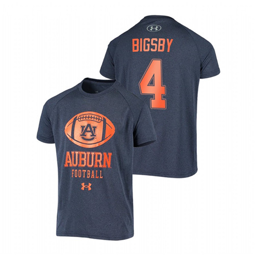 Men's Auburn Tigers Novelty Football Tank Bigsby Navy T-Shirt