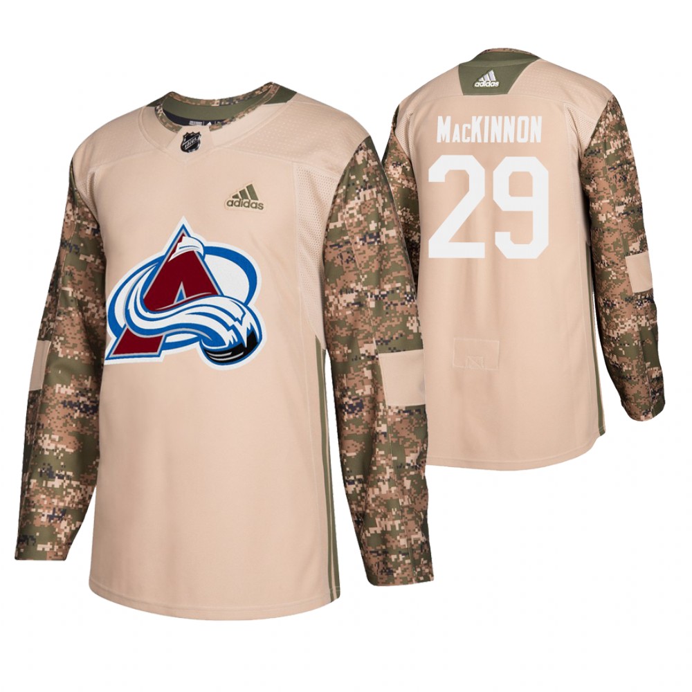 Men's Avalanche #29 Nathan MacKinnon Veterans Day Jersey - Camo