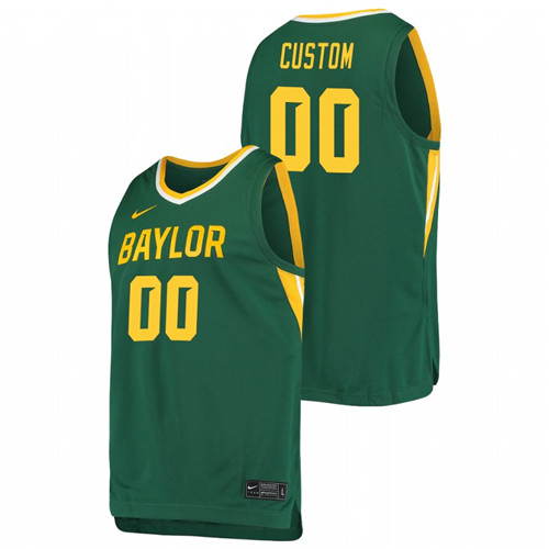 Men's BAYLOR BEARS Custom Basketball 2021 Replica Jersey Green