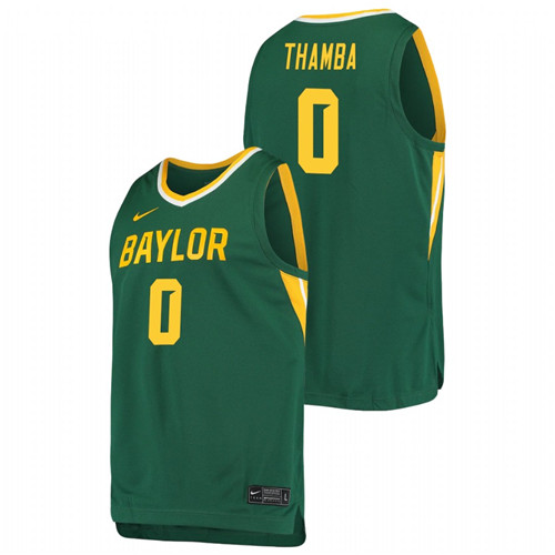 Men's BAYLOR BEARS Flo Thamba Basketball 2021 Replica Jersey Green