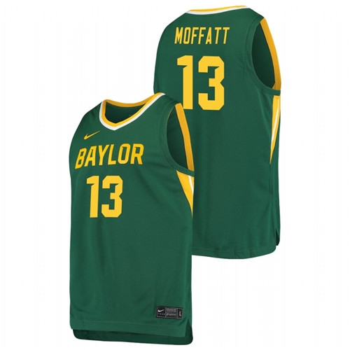 Men's BAYLOR BEARS Jackson Moffatt Basketball 2021 Replica Jersey Green