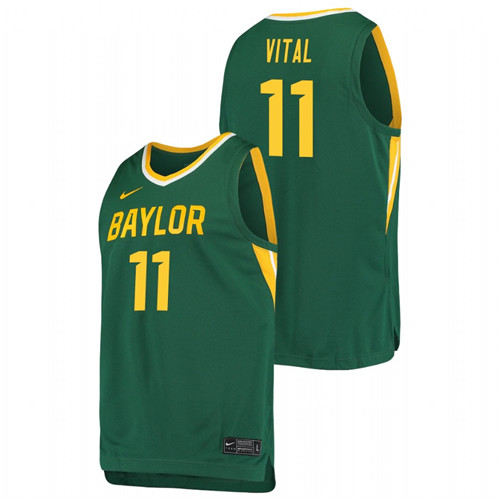 Men's BAYLOR BEARS Mark Vital Basketball 2021 Replica Jersey Green