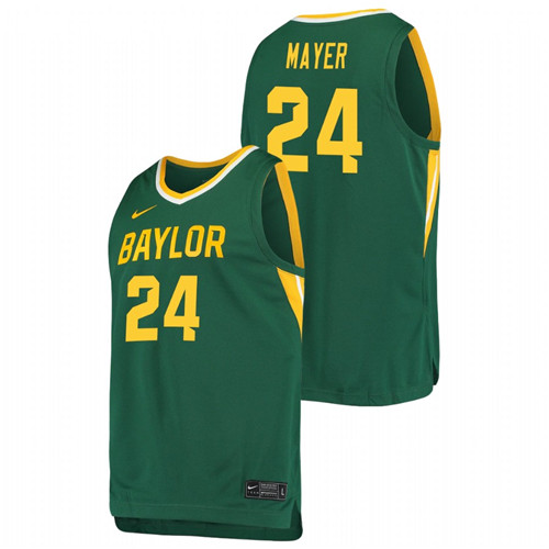 Men's BAYLOR BEARS Matthew Mayer Basketball 2021 Replica Jersey Green