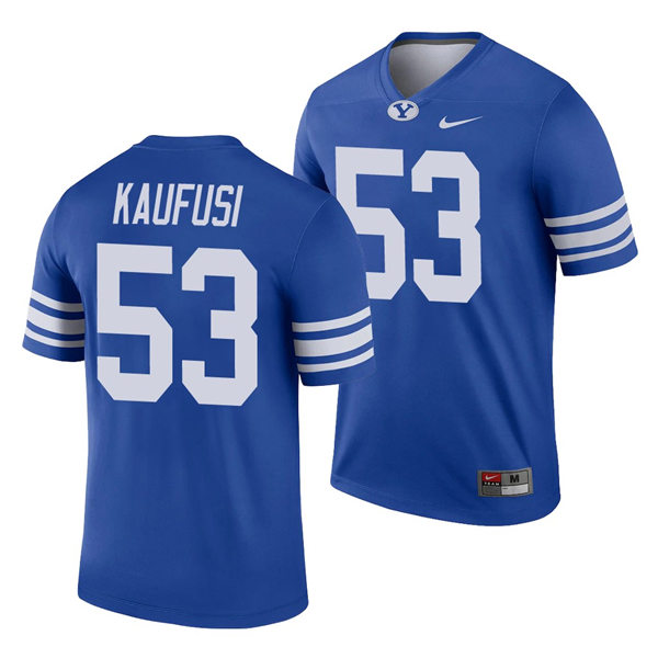 Men's BYU Cougars #53 Isaiah Kaufusi Nike Royal College Football Jersey