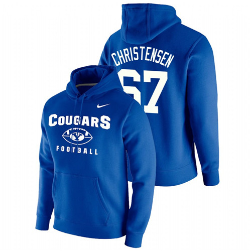 Men's BYU Cougars Brady Christensen Royal Oopty Oop Pullover Football Hoodie