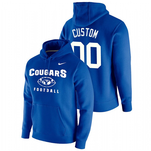 Men's BYU Cougars Custom Royal Oopty Oop Pullover Football Hoodie