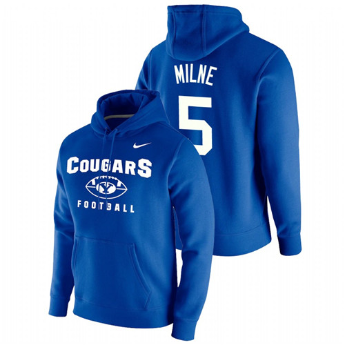 Men's BYU Cougars Dax Milne Royal Oopty Oop Pullover Football Hoodie