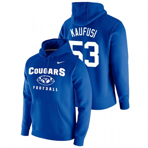 Men's BYU Cougars Isaiah Kaufusi Royal Oopty Oop Pullover Football Hoodie