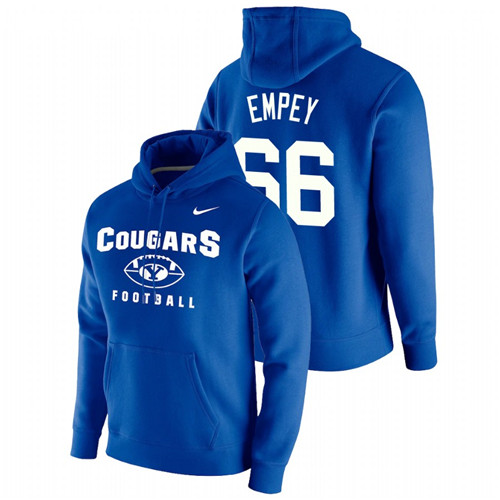 Men's BYU Cougars James Empey Royal Oopty Oop Pullover Football Hoodie
